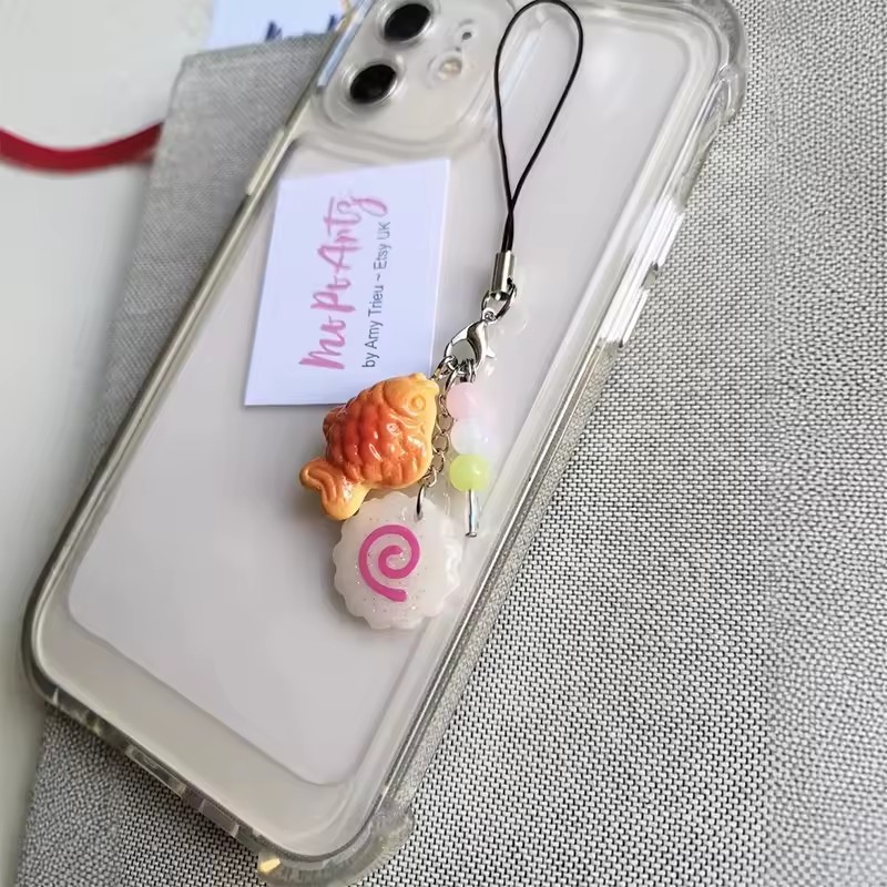 Cute Acrylic Pink Squid Roll P - Tteokbokki Rice Cake ulasan dan harga